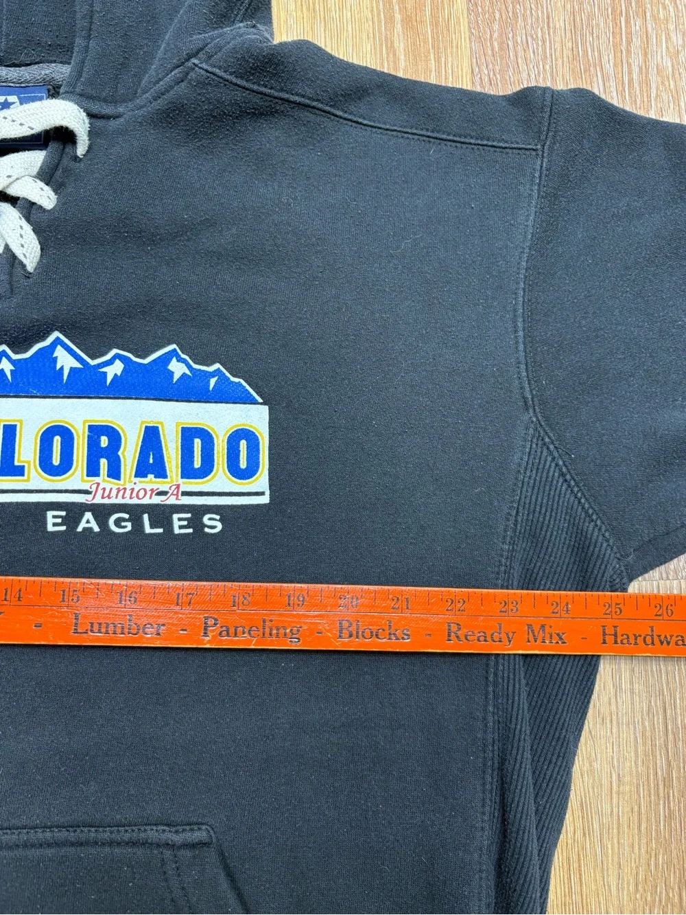 J. America Black Colorado Eagles Lace-Up Crewneck Sweatshirt